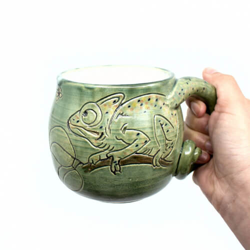 grüne Tasse 'Chamäleon' - Groß Tasse Chamaeleon gross